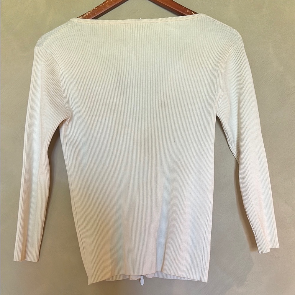 Cache Cream Ribbed Cardigan - Picture 3 of 5